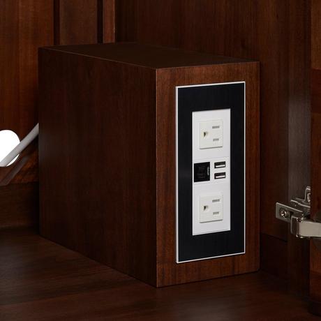 60" Nikolai Vanity with Outlets - Rect Undermount Sinks - Winterland Walnut