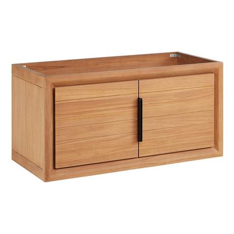 36" Aliso Narrow Wall-Mount Vanity with Rect Undermount - Outlets - Natural Teak