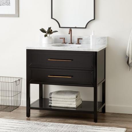 36" Robertson Console Vanity for Undermount Sink - Black
