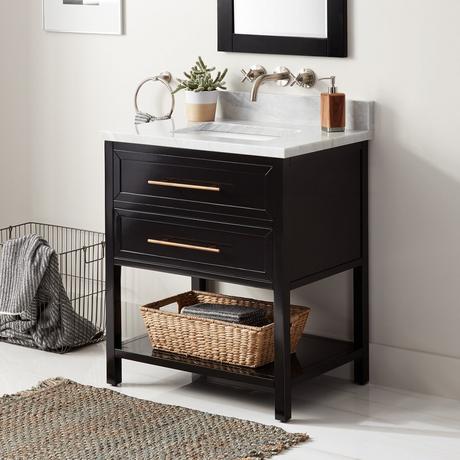 30" Robertson Console Vanity for Rectangular Undermount Sink - Black