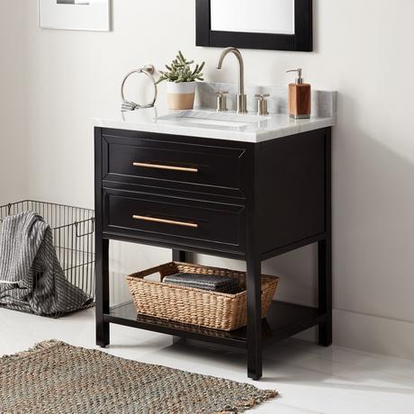 30" Robertson Console Vanity for Rectangular Undermount Sink - Black